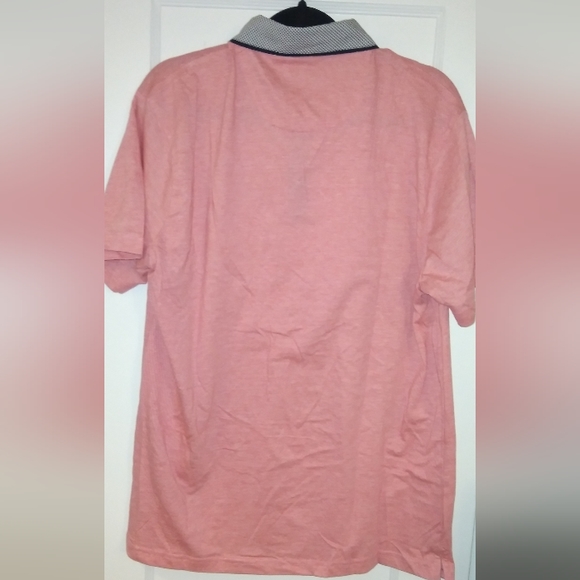 DENIM & Flower Ricky Singh Navy Blue Collared Pink Short Sleeve Polo Shirt XL - Picture 2 of 4